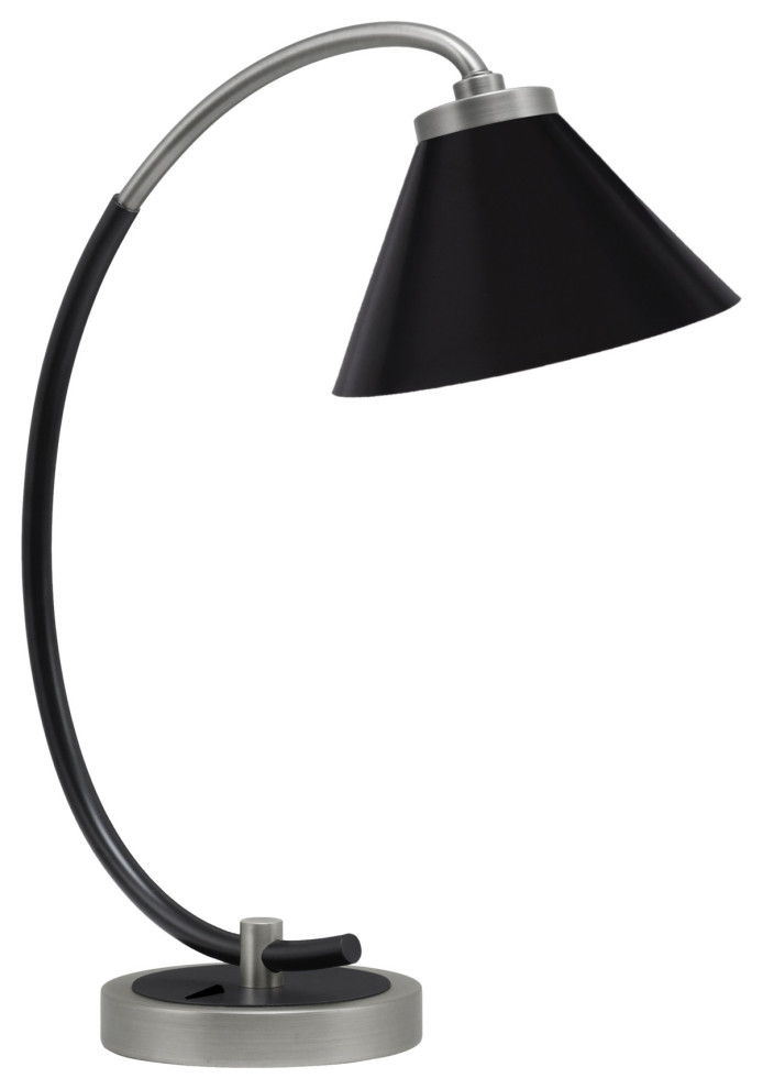 Table Lamps & Desk Graphite & Matte Black Finish 7 Matte Black Cone Metal Shade