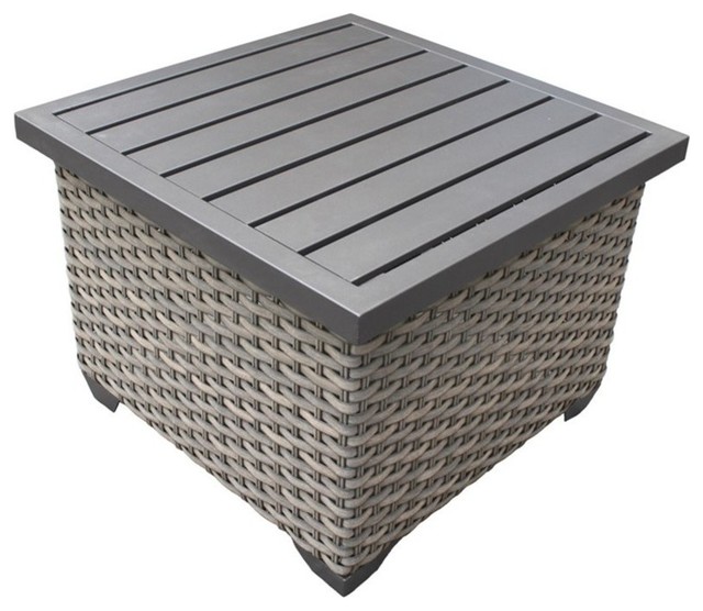 Tk Classics Florence Patio Wicker End, Outdoor Accent Tables With Storage