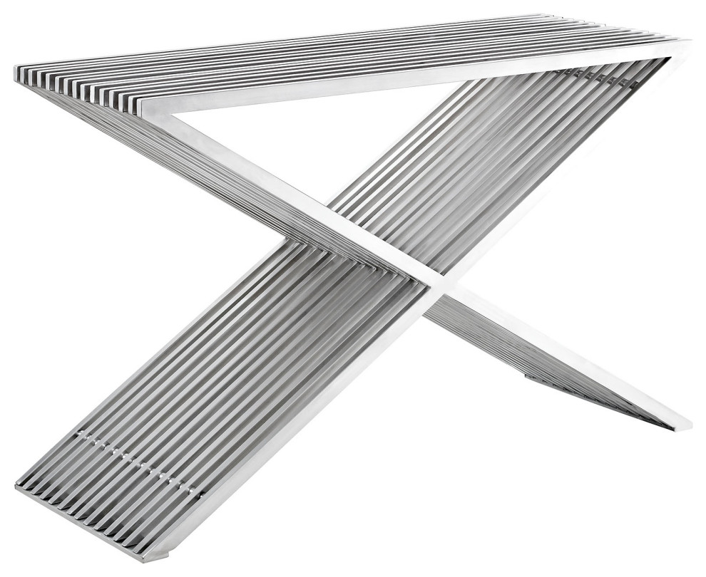 Stainless Steel Console Table Silver Contemporary Console Tables By Modway Houzz