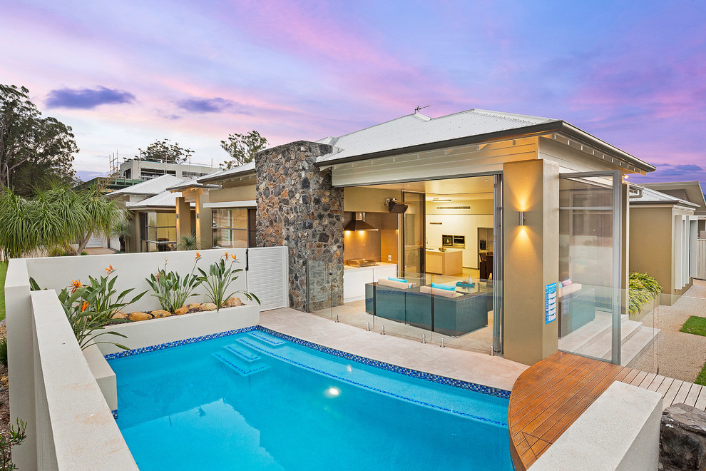 This is an example of a tropical pool in Brisbane.