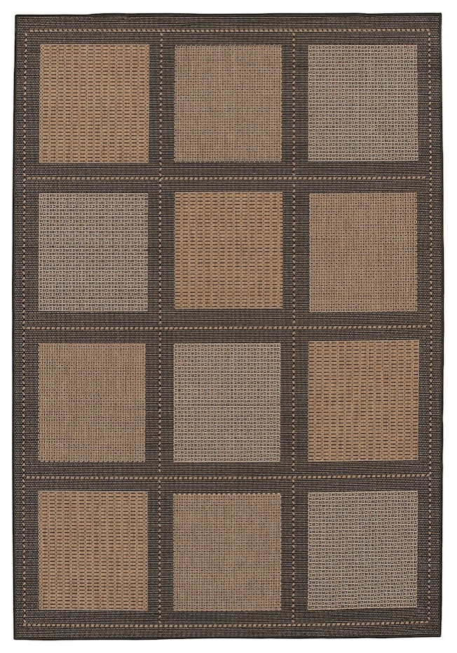 Couristan Recife Summit Cocoa and Black In/Out Rug, 5'3"x7'6"