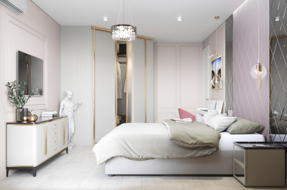 Спальня в стиле неоклассика для молодой семьи