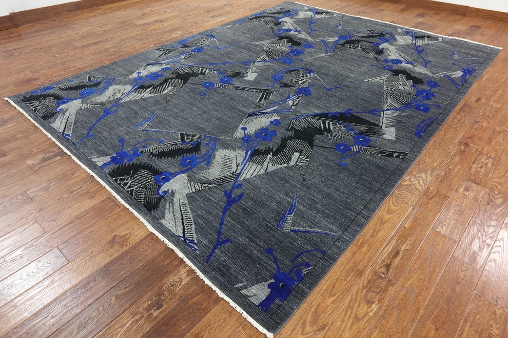 Modern Oriental Arts and Crafts Area Rug, 8'10"x12'2", 8'10"x12'2