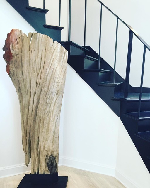 Contemporary Continuous Blackened Steel Handrail contemporary-staircase
