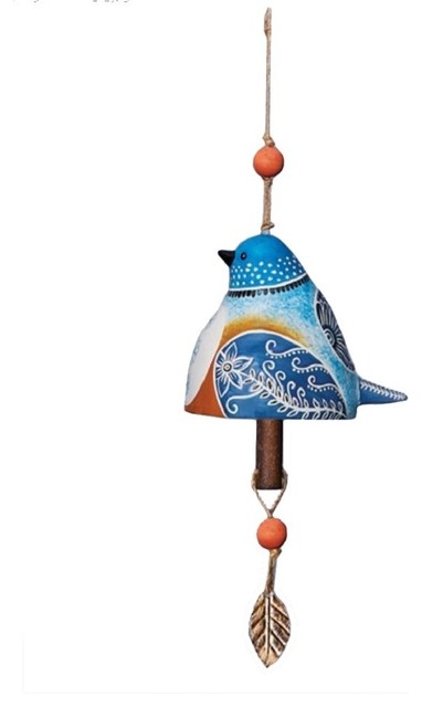 Studio M Bluebird Beautiful Unique and Vibrant Ceramic Bell Wind Chime