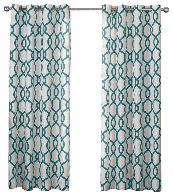 Curtain Panel Set Of 2 Teal 54 X63, Teal Panel Curtains