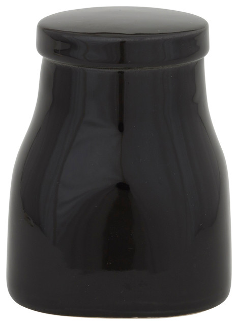 Varius Small Ceramic Kitchen Jar With Lid, Black