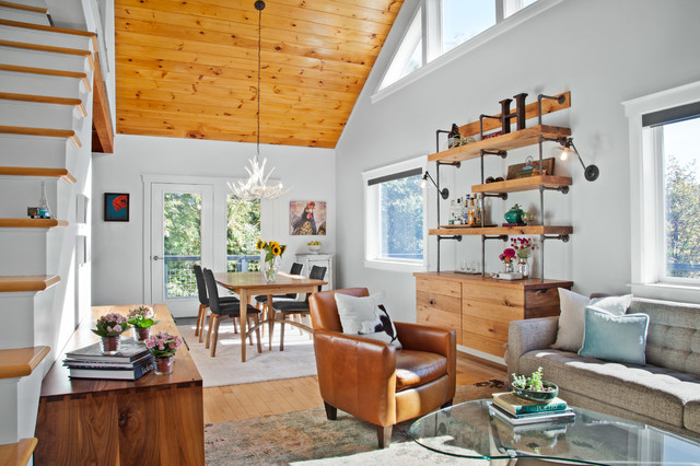 Rustic Modern in Vermont rustik-vardagsrum