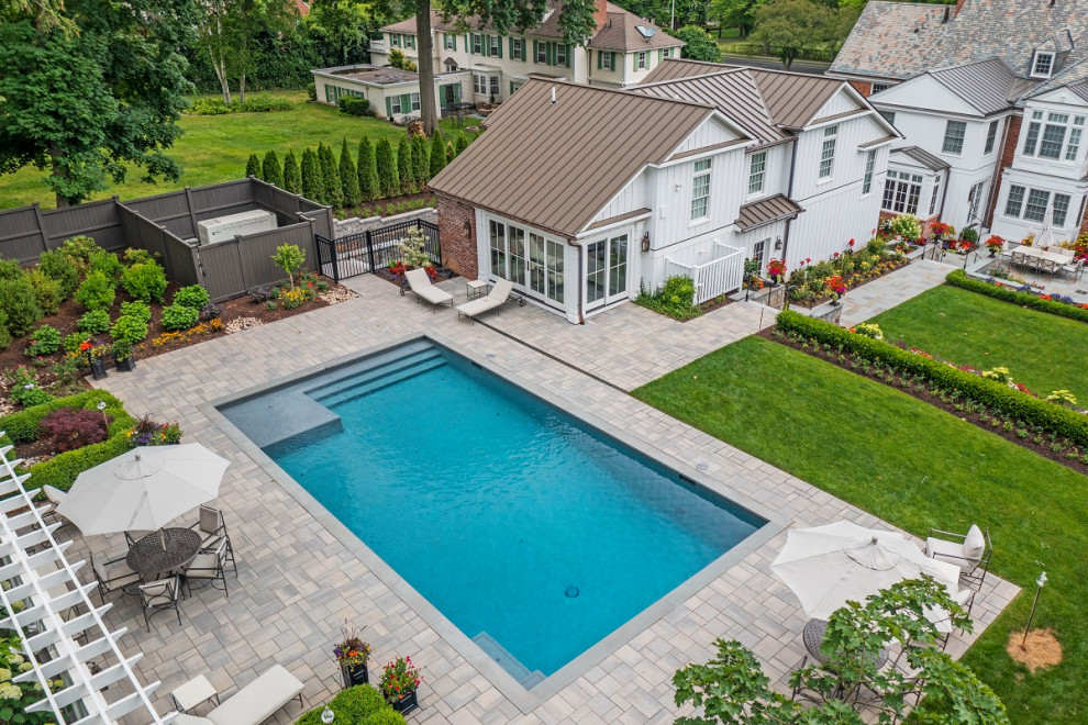 Hartford, CT Rectangular Pool with Landscaper EA Quinn Modern Pool