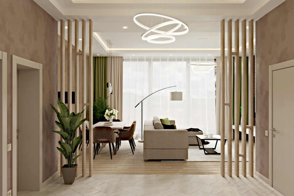 Дом - 130 м2. Кухня - гостиная - холл №1