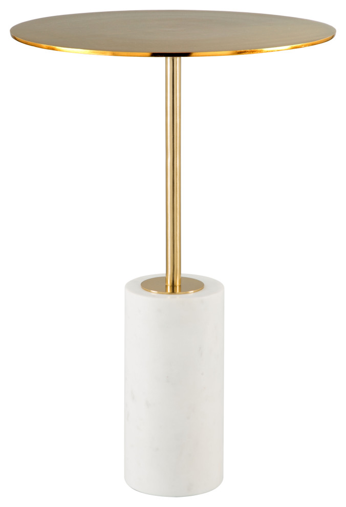 Asa Marble Side Table Gold & White Contemporary Side Tables And End