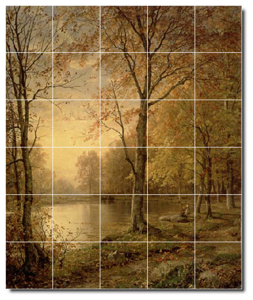 William Richards Country Painting Ceramic Tile Mural #408, 40"x48"