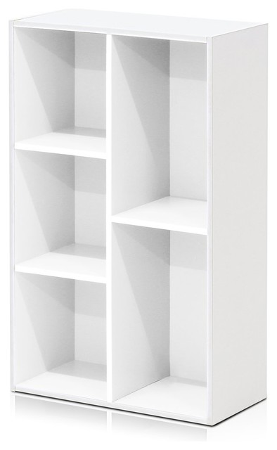 Furinno 5 Tier Open Shelf Bookcase, Furinno 11055 5 Tier Reversible Color Open Shelf Bookcase