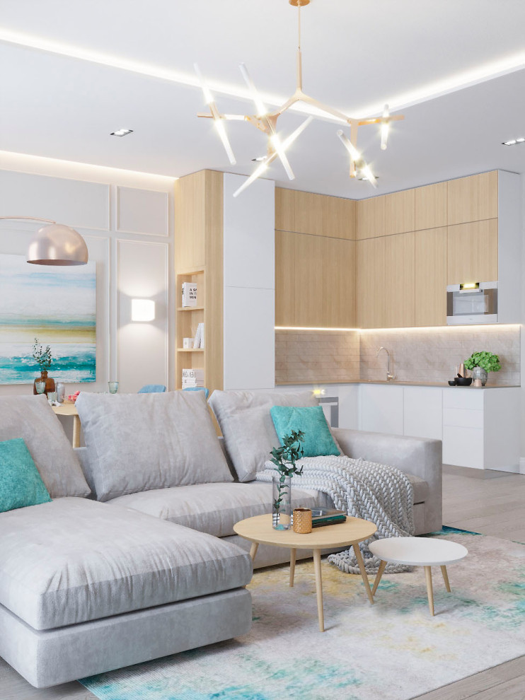 Светлый современный дизайн квартиры для молодой семьи