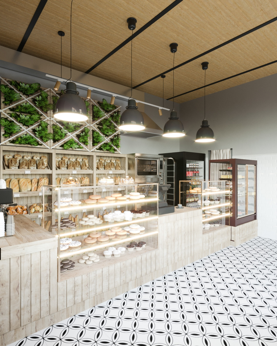 Кофейня Плюшки-Подружки в помещении нестандартной формы