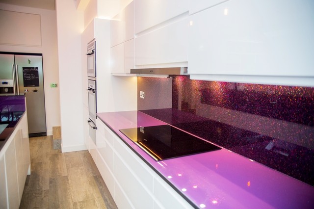 Purple Haze Extra Special Glass Kitchen Splashback And Island