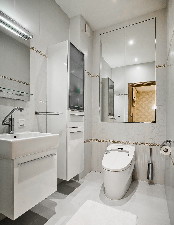 Черно-белые ванные комнаты. Проекты 2012 - 2013 г. Санкт-Петербург.