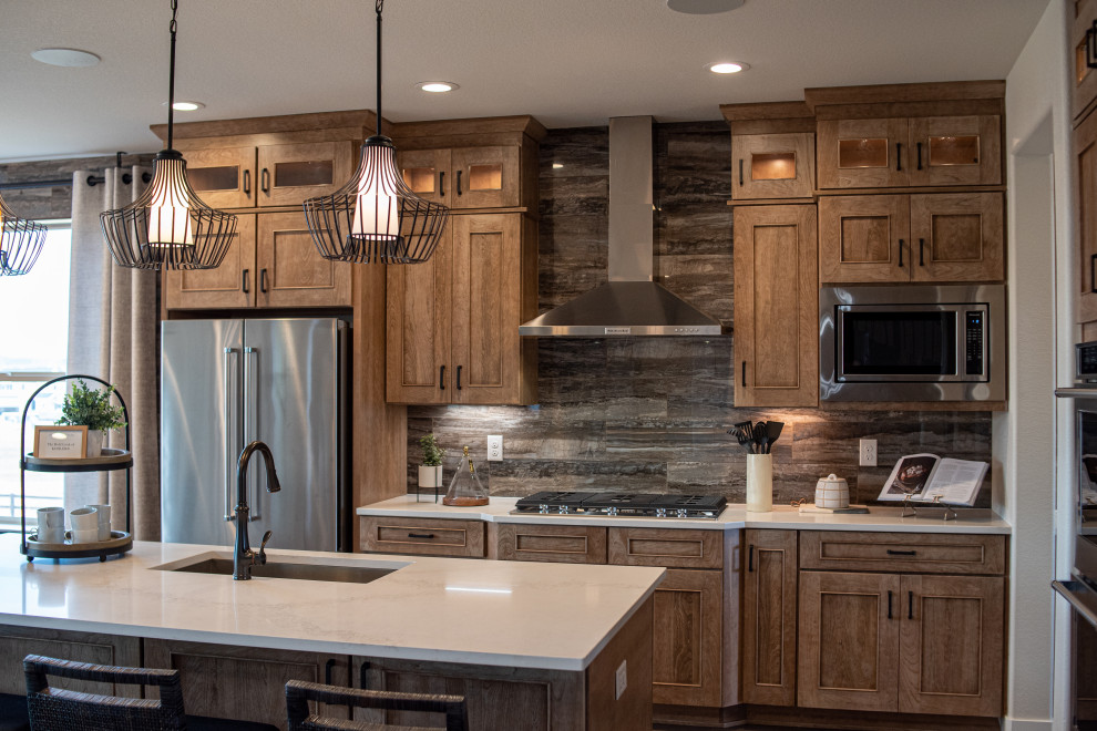 Inspiration for a rustic kitchen remodel in Denver