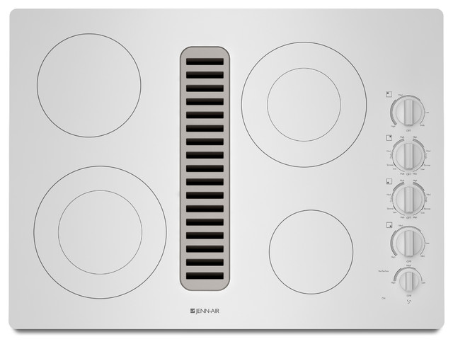 Jenn-Air 30" Electric Radiant Downdraft Cooktop, Frost White | JED3430WF