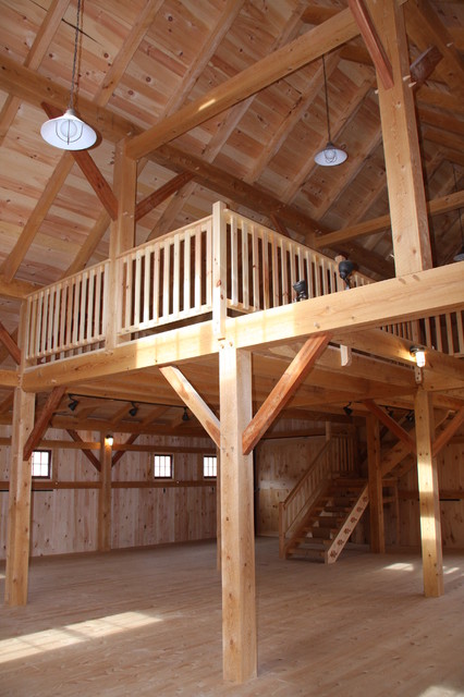 Barn style loft  Farmhouse  Family Room Portland Maine 