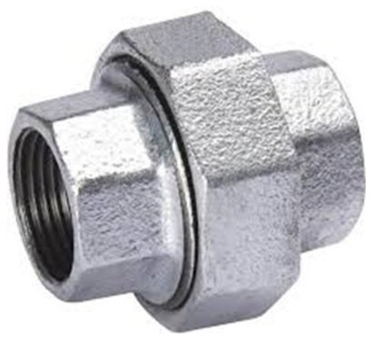 1-1/4" Galvanized Malleable Iron Straight Union, Female Threaded Connects