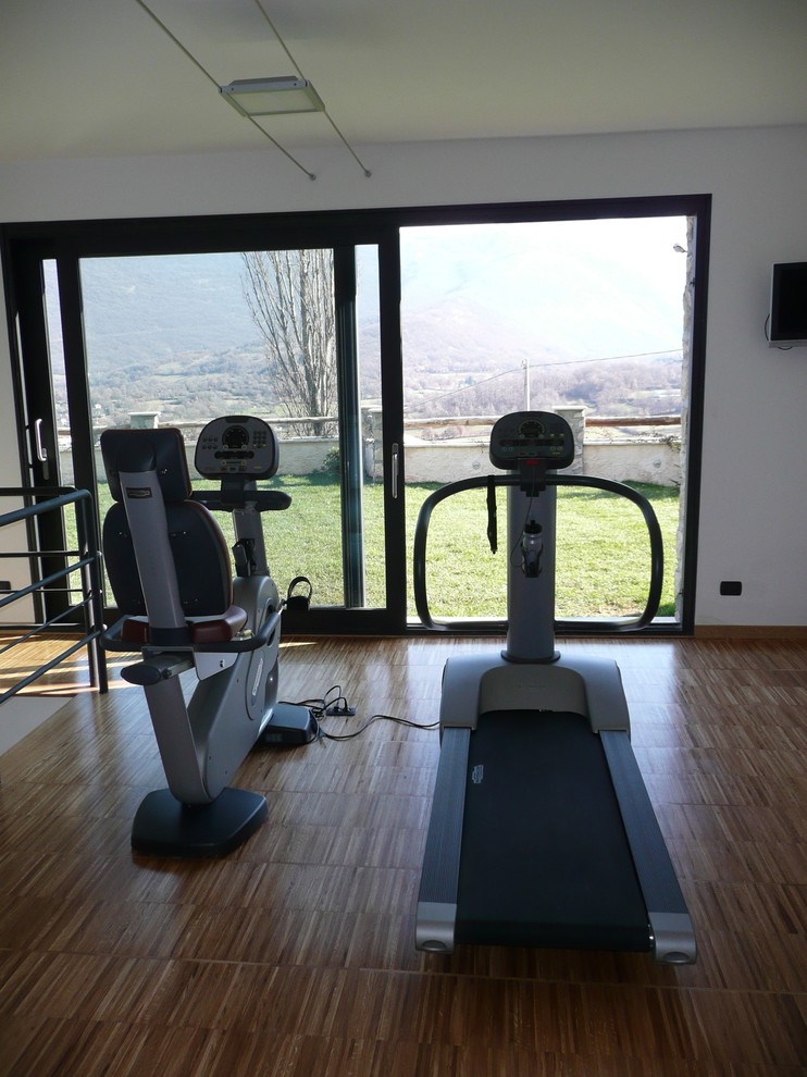 This is an example of a modern home gym in Rome.
