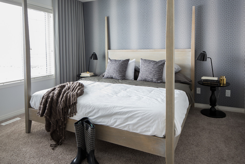 Design ideas for a scandinavian bedroom in Calgary.