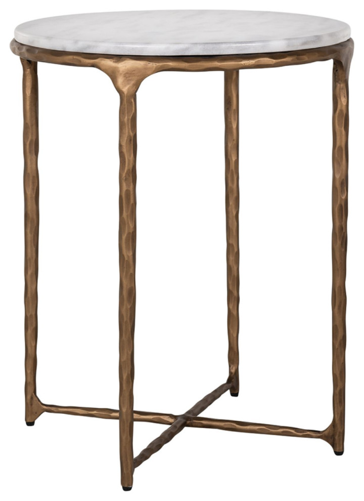 Round Marble End Table OROA Smith Contemporary Side Tables And