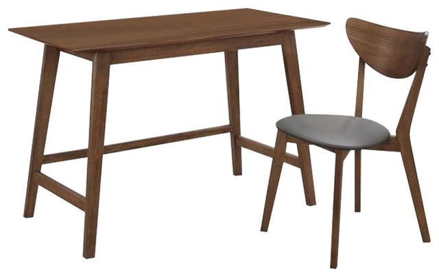 Coaster Mid Century Modern Walnut Desk And Chair Set Midcentury Coaster Mid Century Modern Walnut Desk