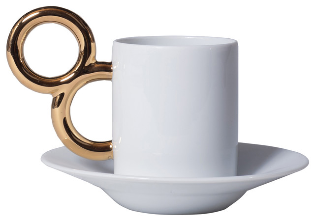 Maniériste Limoges Porcelain Coffee Cup and Saucer