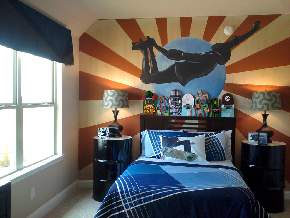This is an example of an eclectic kids' room in Houston.