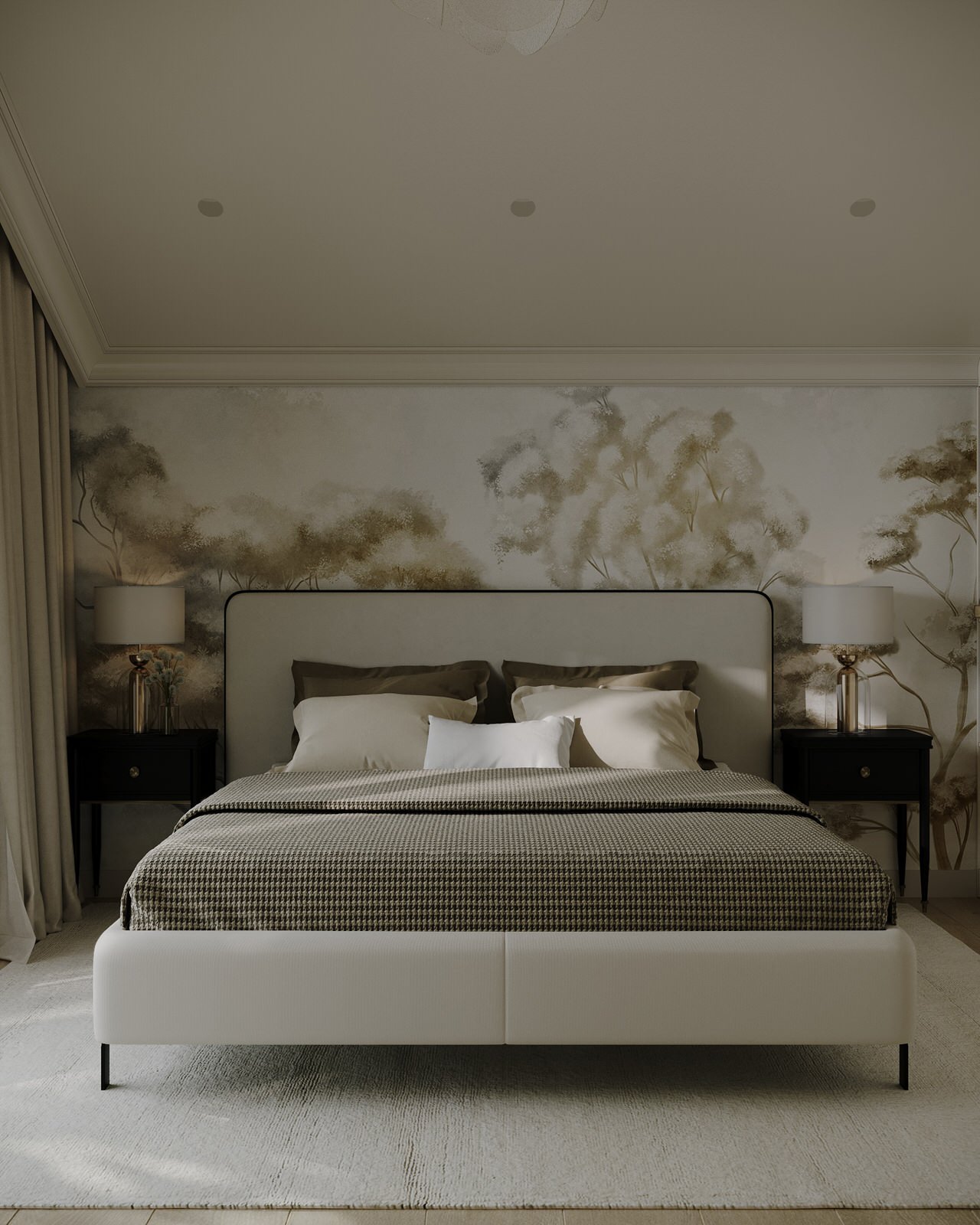 Атмосферная спальня в частном доме