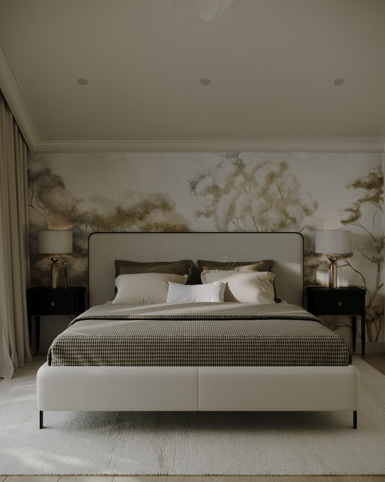 Атмосферная спальня в частном доме