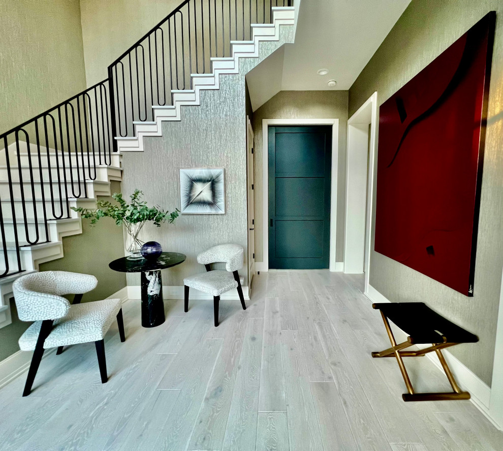Inspiration for a transitional home design remodel in Houston
