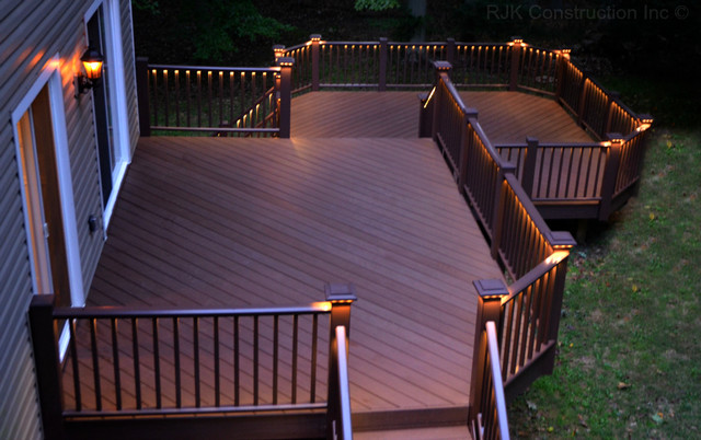 Deck with Rail Lighting american-traditional-veranda