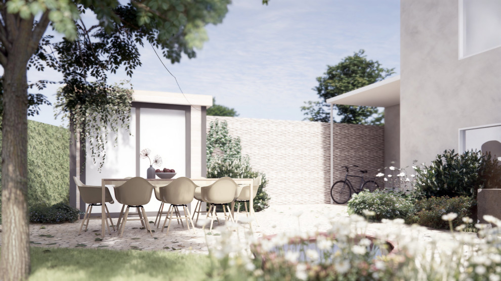 Romantischer Garten im modernen Landhausstil