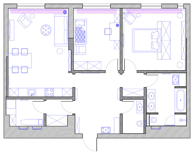 План contemporary-interior-elevation
