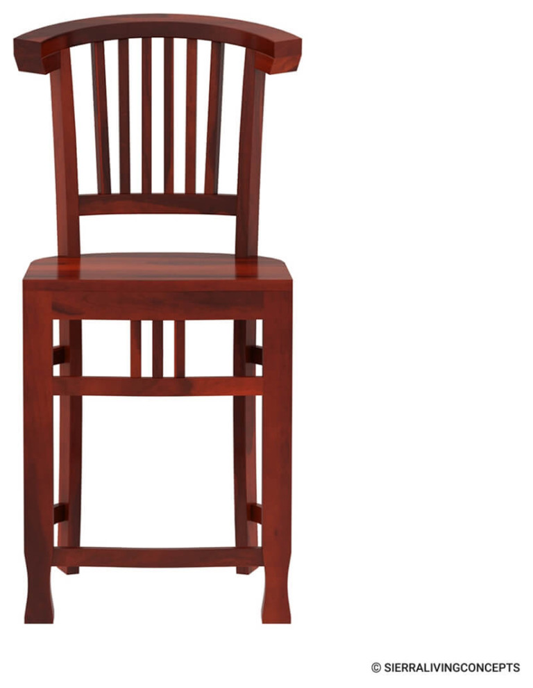 Solid Wood Curved Back Dining Chair Transitional Dining Chairs by