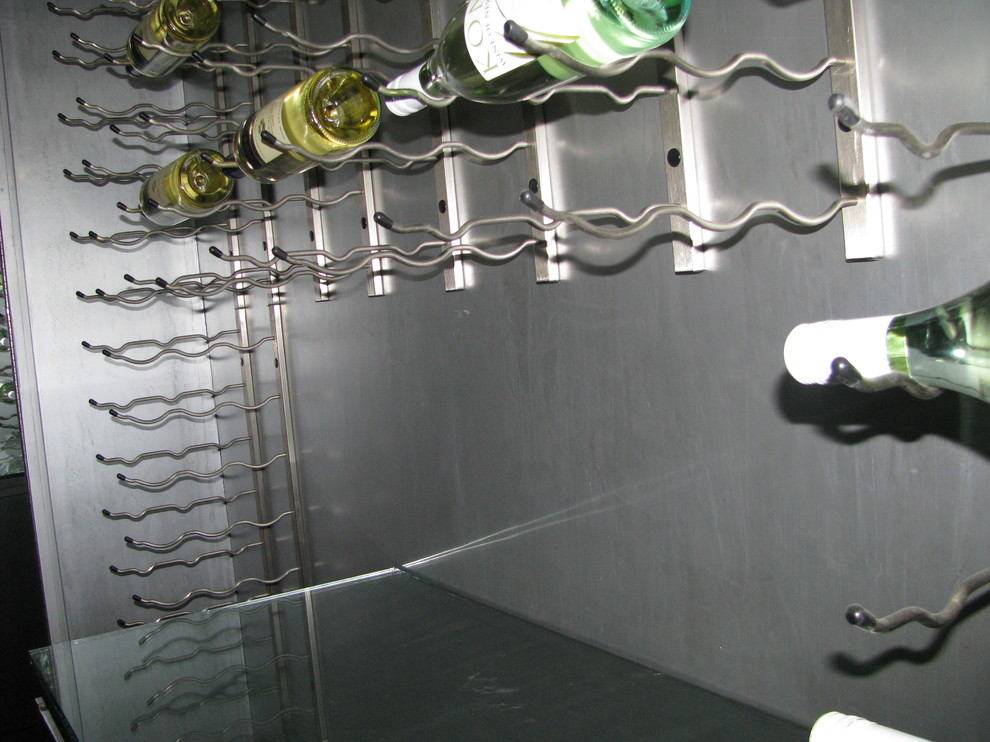 Wine room metallic finish