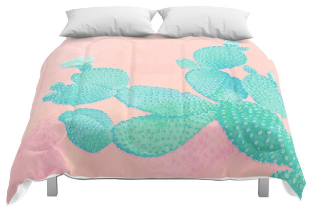 Society6 Pastel Cactus Comforter Southwestern Comforters And