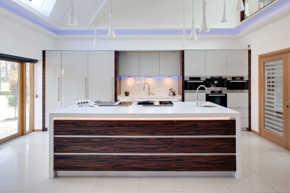 Photo of a contemporary kitchen in Other with with island.