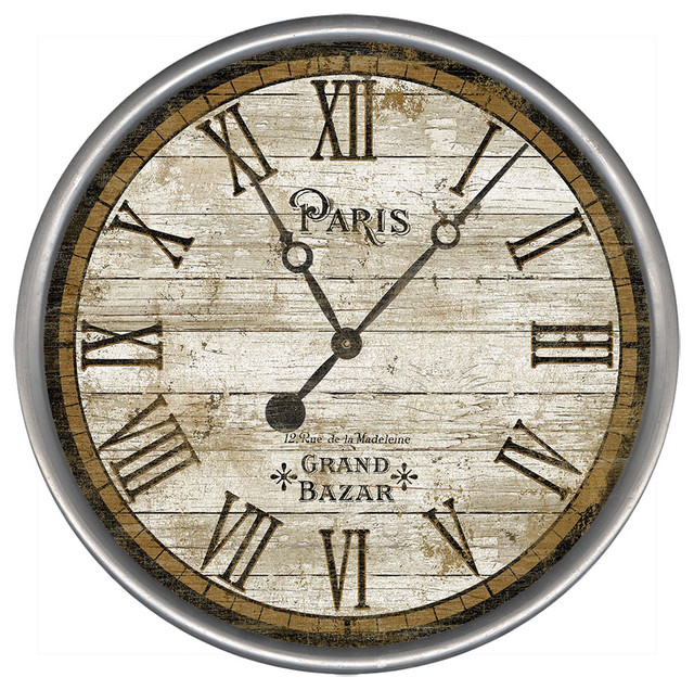 Classic Paris Round Vintage Clock, 18"