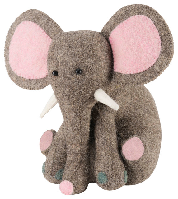 Elephant Door Stop in Hand Felted Wool Contemporary Door Stops by