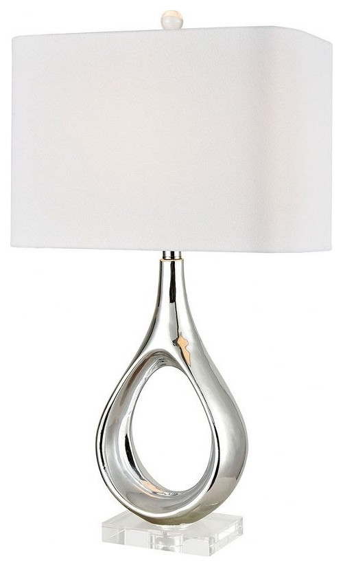 Plated Silver Clear Crystal  Gourd Table Lamp Made Of Crystal And Composite