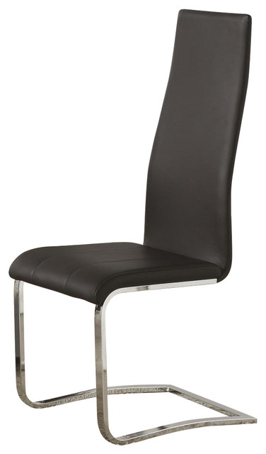 Black Faux Leather Dining Chairs With, Black Faux Leather And Chrome Dining Chairs