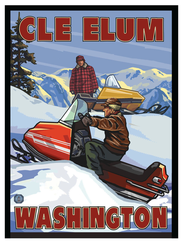 by Artist Paul A. Lanquist Cle Elum Washington Art Print, 9"x12