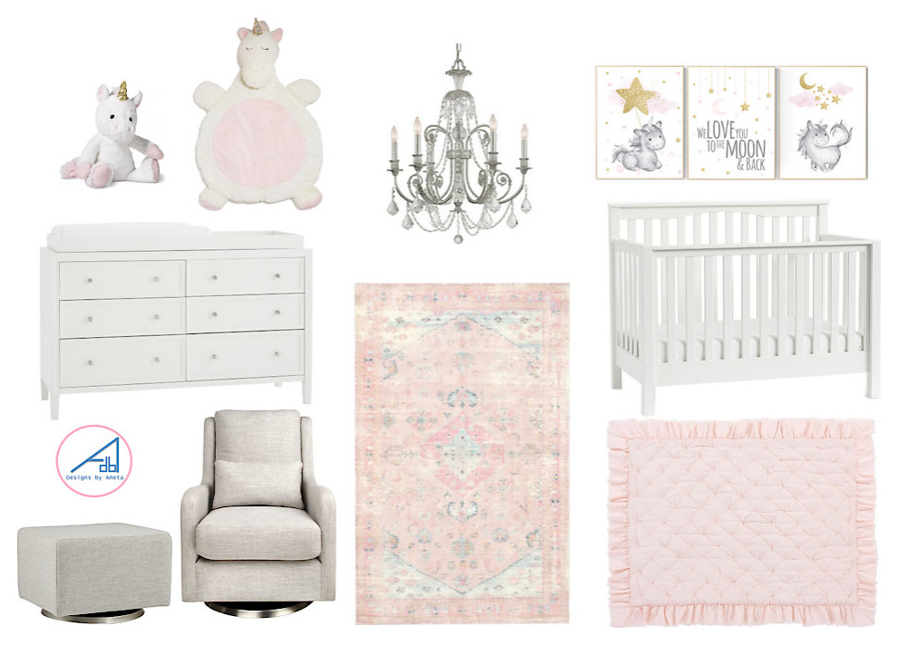 Inspiration for a traditional nursery for girls in New York.