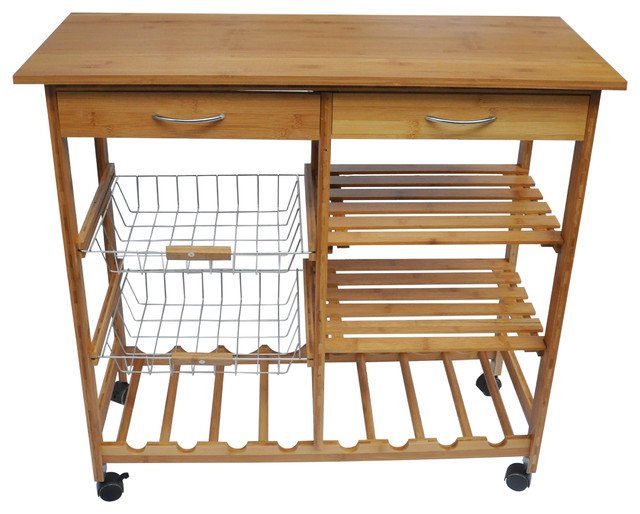 kitchen table cart bamboo