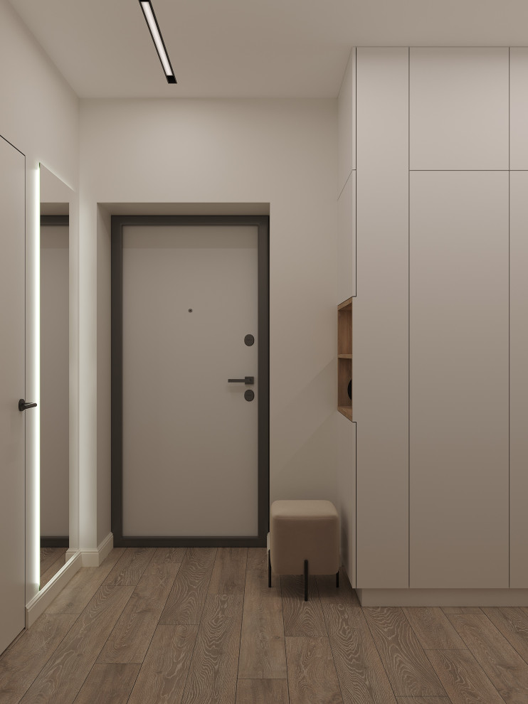 Светлая прихожая ЖК Парк Апрель