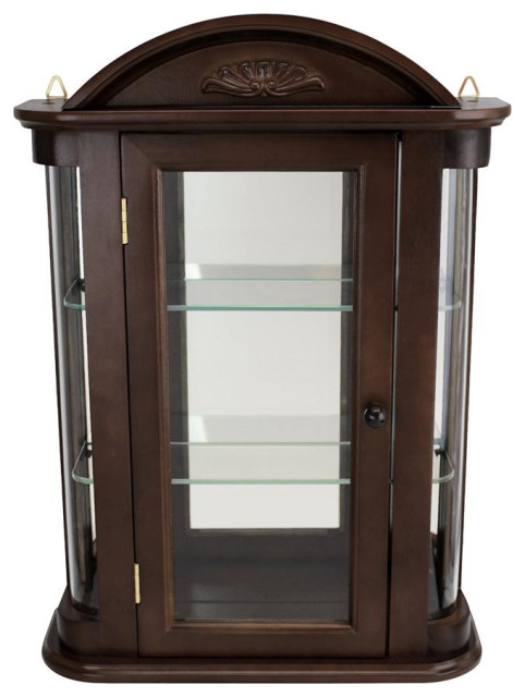 Rosedale Hardwood Wall Curio Cabinet Mahogany Finish Traditional Display And Wall Shelves By Design Toscano